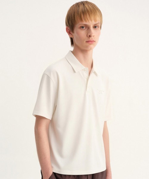 MODE COMMUTER(モードコミューター)の「Short Sleeve Woven Polo Shirt(シャツ/ブラウス・メンズ・ベージュ・MEDIUM/LARGE)」の4枚目の写真