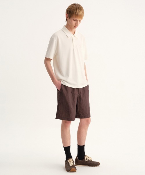 MODE COMMUTER(モードコミューター)の「Short Sleeve Woven Polo Shirt(シャツ/ブラウス・メンズ・ベージュ・MEDIUM/LARGE)」の12枚目の写真