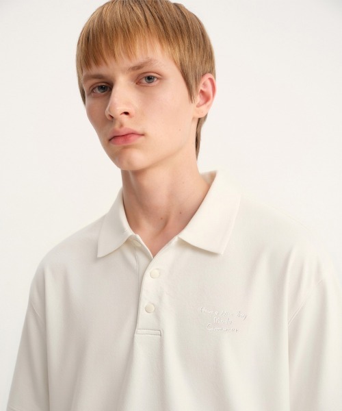 MODE COMMUTER(モードコミューター)の「Short Sleeve Woven Polo Shirt(シャツ/ブラウス・メンズ・ベージュ・MEDIUM/LARGE)」の14枚目の写真
