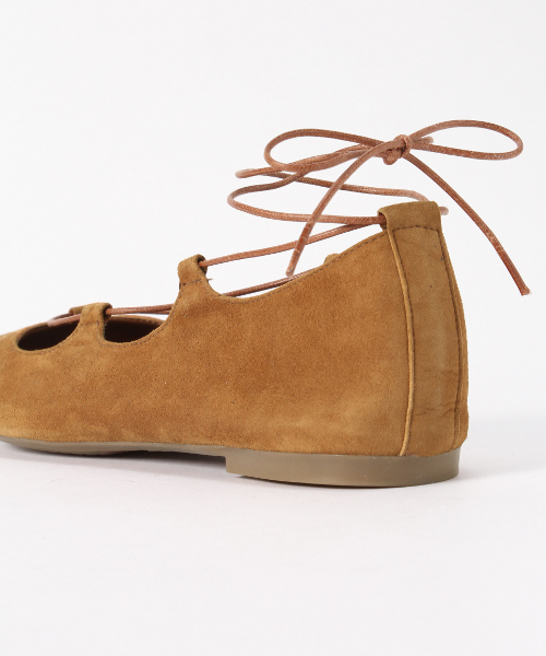 Spick & Span（スピックアンドスパン）の「【LEPO】レースUPフラットポインテッド◆（バレエシューズ・レディース・ブラック/キャメル/ネイビー/ベージュ/シルバー/ゴールド・36/35/38/37）」の12枚目の写真