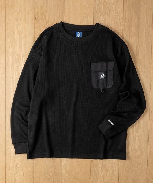 GERRY(ジェリー)の「【ag】〔GERRY/ジェリー〕ナイロンポケット ワッフルロングスリーブTシャツ(Tシャツ/カットソー・メンズ・ブラック/ブラウン/アイボリー・LARGE/MEDIUM)」の11枚目の写真