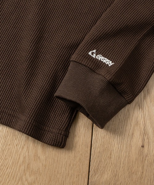 GERRY(ジェリー)の「【ag】〔GERRY/ジェリー〕ナイロンポケット ワッフルロングスリーブTシャツ(Tシャツ/カットソー・メンズ・ブラック/ブラウン/アイボリー・LARGE/MEDIUM)」の7枚目の写真