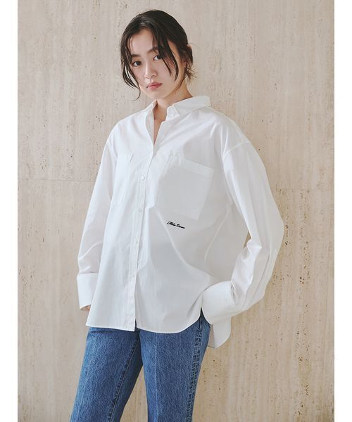 Mila Owen(ミラオーウェン)の「デザインベーシックシャツ(シャツ/ブラウス・レディース・ピンク/クリーム/ライトブルー/ブラウン/ホワイト・F)」の15枚目の写真