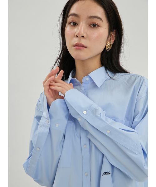 Mila Owen(ミラオーウェン)の「デザインベーシックシャツ(シャツ/ブラウス・レディース・ピンク/クリーム/ライトブルー/ブラウン/ホワイト・F)」の22枚目の写真