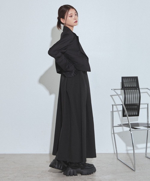 PAGEBOY(ページボーイ)の「TRモードジャンスカ【2WAY/アジャスター付き・丈調節可能】(ジャンパースカート・レディース・ブラック/チャコールグレー・FREE)」の12枚目の写真