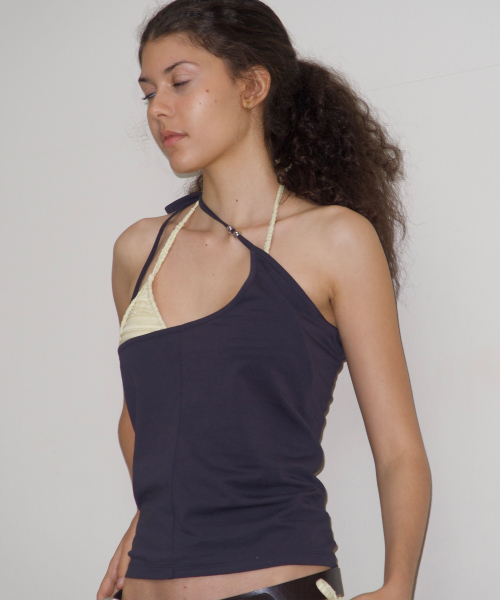THIRSTYCLUB（サースティークラブ）の「Basic beads halter sleeveless - Navy（Tシャツ/カットソー・レディース・その他・FREE）」の4枚目の写真