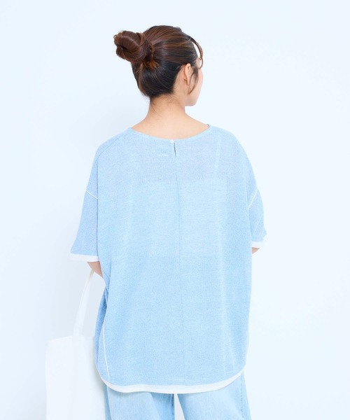 HEART MARKET(ハートマーケット)の「フェイクレイヤードコクーンチュニック(Tシャツ/カットソー・レディース・ブラック/サックスブルー/イエロー/オートミール・FREE)」の10枚目の写真