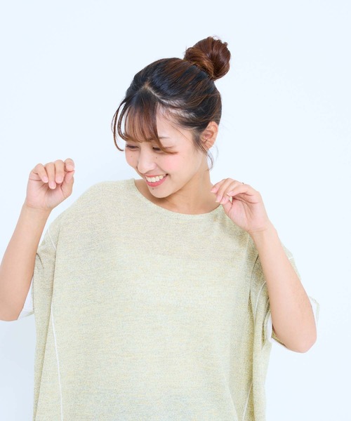 HEART MARKET(ハートマーケット)の「フェイクレイヤードコクーンチュニック(Tシャツ/カットソー・レディース・ブラック/サックスブルー/イエロー/オートミール・FREE)」の19枚目の写真