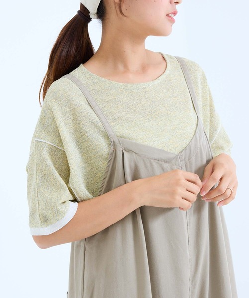 HEART MARKET(ハートマーケット)の「フェイクレイヤードコクーンチュニック(Tシャツ/カットソー・レディース・ブラック/サックスブルー/イエロー/オートミール・FREE)」の22枚目の写真