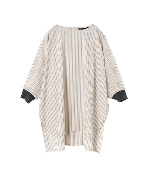 mizuiro ind ストライプコクーンプルオーバー（シャツ/ブラウス 