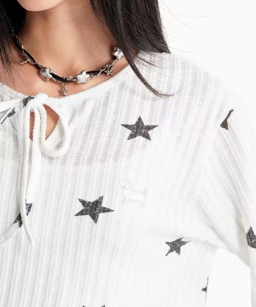 Achic(アシック)の「星柄フロントリボンカットソー(Tシャツ/カットソー・レディース・ホワイト・M)」の18枚目の写真