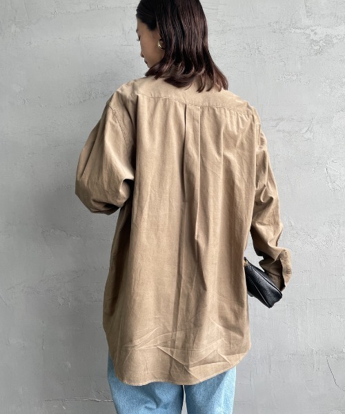 DANTON（ダントン）の「[DANTON/ダントン] 細畝コーデュロイ バンドカラーシャツ（シャツ/ブラウス・レディース・オリーブ/サンドベージュ/チャコール・40/42）」の8枚目の写真