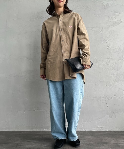 DANTON（ダントン）の「[DANTON/ダントン] 細畝コーデュロイ バンドカラーシャツ（シャツ/ブラウス・レディース・オリーブ/サンドベージュ/チャコール・40/42）」の7枚目の写真