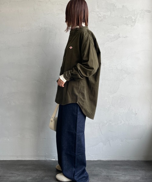 DANTON（ダントン）の「[DANTON/ダントン] 細畝コーデュロイ バンドカラーシャツ（シャツ/ブラウス・レディース・オリーブ/サンドベージュ/チャコール・40/42）」の13枚目の写真