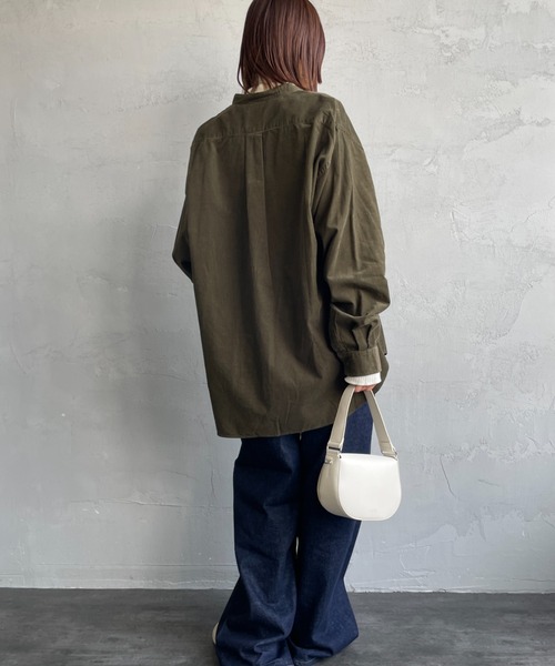 DANTON（ダントン）の「[DANTON/ダントン] 細畝コーデュロイ バンドカラーシャツ（シャツ/ブラウス・レディース・オリーブ/サンドベージュ/チャコール・40/42）」の12枚目の写真
