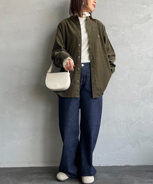 DANTON（ダントン）の「[DANTON/ダントン] 細畝コーデュロイ バンドカラーシャツ（シャツ/ブラウス・レディース・オリーブ/サンドベージュ/チャコール・40/42）」の14枚目の写真