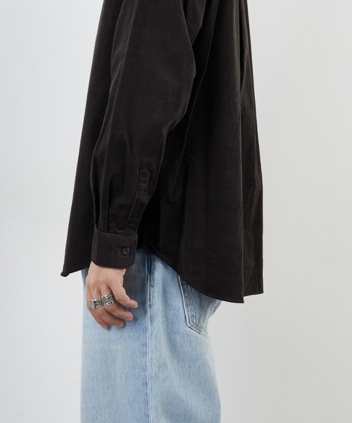 DANTON（ダントン）の「[DANTON/ダントン] 細畝コーデュロイ バンドカラーシャツ（シャツ/ブラウス・レディース・オリーブ/サンドベージュ/チャコール・40/42）」の11枚目の写真