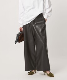 レザーライク ワイドパンツ‐ウォッシャブル‐