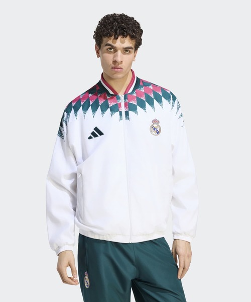adidas(アディダス)の「レアル・マドリード スタジアム トラックトップ / ジャージ / アディダス adidas(ジャージ・メンズ・ホワイト・XXX-LARGE/X-LARGE/SMALL/MEDIUM/LARGE/XX-LARGE)」の1枚目の写真