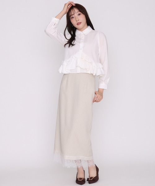 MISCH MASCH(ミッシュマッシュ)の「2026秋冬新作 ペプラムフリルシャツブラウス(シャツ/ブラウス・レディース・ベージュ/ホワイト/ピンク・フリ-)」の15枚目の写真