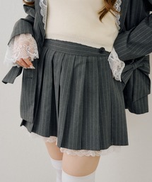 裾レースプリーツスカート