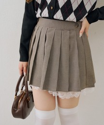 裾レースプリーツスカート
