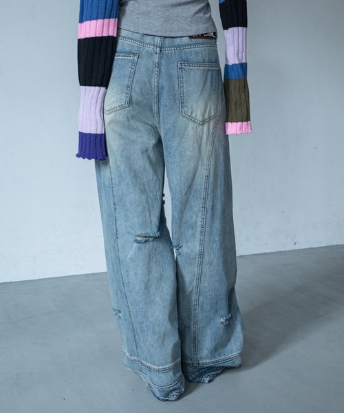 VACANCY(ヴァカンシー)の「ヴィンテージウォッシュパネルワイドデニム(デニムパンツ・レディース・ブルー・LARGE/MEDIUM/SMALL)」の7枚目の写真