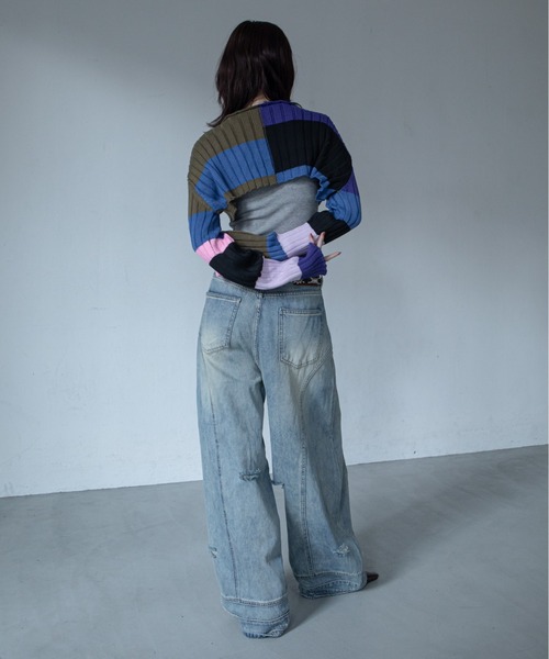 VACANCY(ヴァカンシー)の「ヴィンテージウォッシュパネルワイドデニム(デニムパンツ・レディース・ブルー・LARGE/MEDIUM/SMALL)」の10枚目の写真