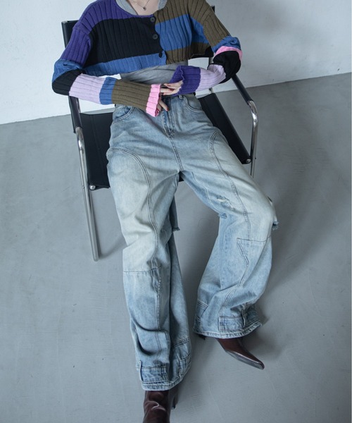 VACANCY(ヴァカンシー)の「ヴィンテージウォッシュパネルワイドデニム(デニムパンツ・レディース・ブルー・LARGE/MEDIUM/SMALL)」の14枚目の写真
