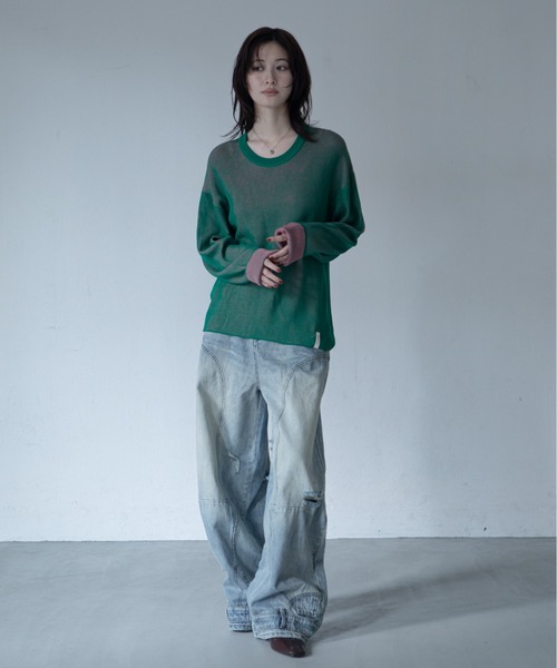VACANCY(ヴァカンシー)の「ヴィンテージウォッシュパネルワイドデニム(デニムパンツ・レディース・ブルー・LARGE/MEDIUM/SMALL)」の16枚目の写真