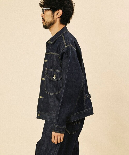 FREAK'S STORE(フリークスストア)の「Lee × FREAK'S STORE/リー 別注 101 COWBOY JACKET/カウボーイ デニムジャケット(デニムジャケット・メンズ・ネイビー/インディゴブルー・MEDIUM/LARGE)」の3枚目の写真