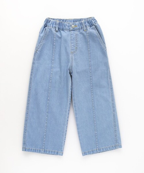 BRANSHES(ブランシェス)の「デニムワイドパンツ(デニムパンツ・キッズ・サックスブルー/ネイビー・110/150/140/130/120/100)」の3枚目の写真