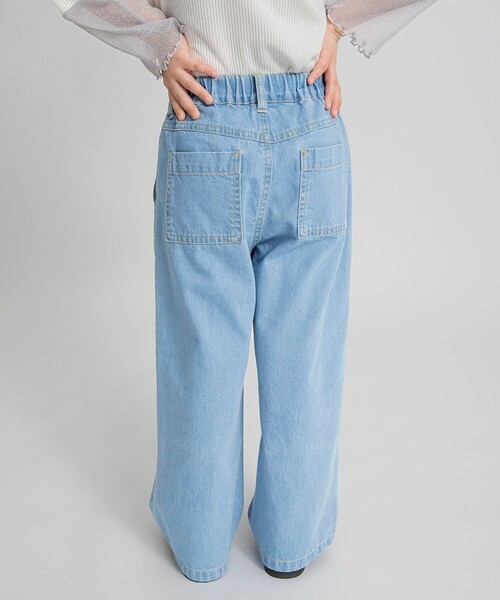 BRANSHES(ブランシェス)の「デニムワイドパンツ(デニムパンツ・キッズ・サックスブルー/ネイビー・110/150/140/130/120/100)」の7枚目の写真