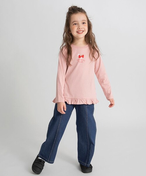 BRANSHES(ブランシェス)の「デニムワイドパンツ(デニムパンツ・キッズ・サックスブルー/ネイビー・110/150/140/130/120/100)」の14枚目の写真