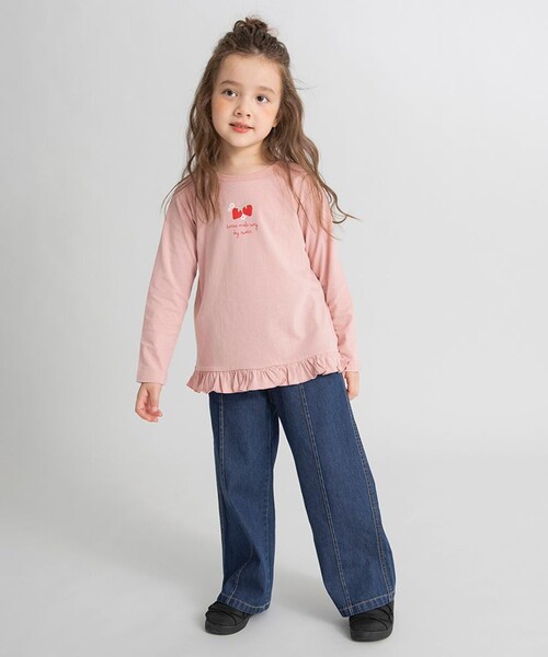 BRANSHES(ブランシェス)の「デニムワイドパンツ(デニムパンツ・キッズ・サックスブルー/ネイビー・110/150/140/130/120/100)」の15枚目の写真