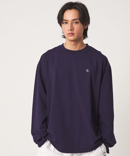 CITEN(シテン)の「<CITEN>C.フロッキープリントロンT(Tシャツ/カットソー・メンズ・イエロー/ライトグレー/ネイビー・M/L)」の2枚目の写真