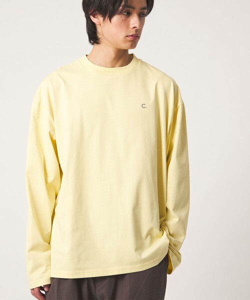 CITEN(シテン)の「<CITEN>C.フロッキープリントロンT(Tシャツ/カットソー・メンズ・イエロー/ライトグレー/ネイビー・M/L)」の3枚目の写真