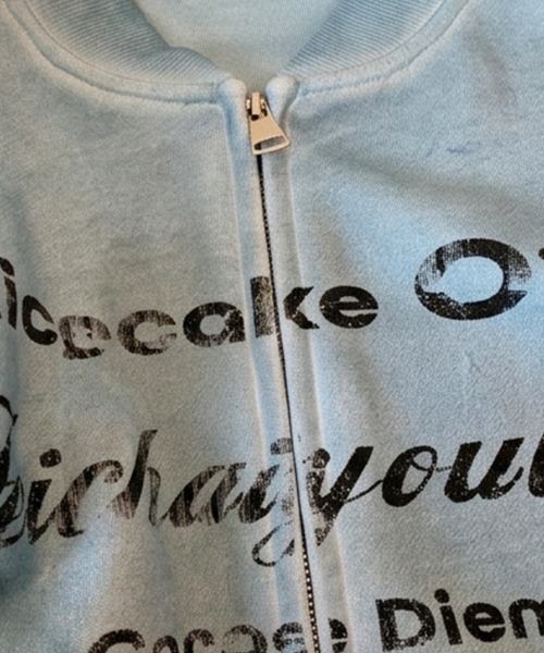 Dalfwin（ダールフィン）の「Ricecakeウォッシュ加工かすれプリントジップアップブルゾン（ブルゾン・レディース・ブラック/ブルー・FREE）」の7枚目の写真