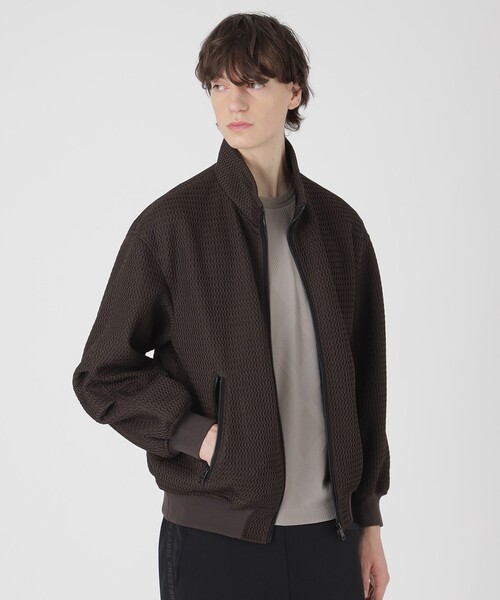 BLACK LABEL CRESTBRIDGE(ブラックレーベル・クレストブリッジ)の「【BLACK lab.】ダブルラッセルスタンドカラーブルゾン(ブルゾン・メンズ・ブラウン系その他5/ブラック・M/L)」の2枚目の写真