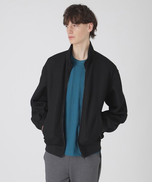 BLACK LABEL CRESTBRIDGE(ブラックレーベル・クレストブリッジ)の「【BLACK lab.】ダブルラッセルスタンドカラーブルゾン(ブルゾン・メンズ・ブラウン系その他5/ブラック・M/L)」の1枚目の写真