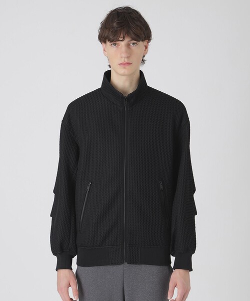 BLACK LABEL CRESTBRIDGE(ブラックレーベル・クレストブリッジ)の「【BLACK lab.】ダブルラッセルスタンドカラーブルゾン(ブルゾン・メンズ・ブラウン系その他5/ブラック・M/L)」の4枚目の写真
