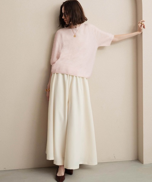 ELFRANK（エルフランク）の「【2026AW】【極上天然素材100% / シルク＆カシミヤ混ウール】五分袖ニットプルオーバー（ニット/セーター・レディース・ピンク/ライトグレー/ブルー/ブラウン/グレー/オフホワイト・FREE）」の10枚目の写真