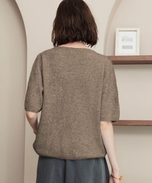 ELFRANK（エルフランク）の「【2026AW】【極上天然素材100% / シルク＆カシミヤ混ウール】五分袖ニットプルオーバー（ニット/セーター・レディース・ピンク/ライトグレー/ブルー/ブラウン/グレー/オフホワイト・FREE）」の17枚目の写真