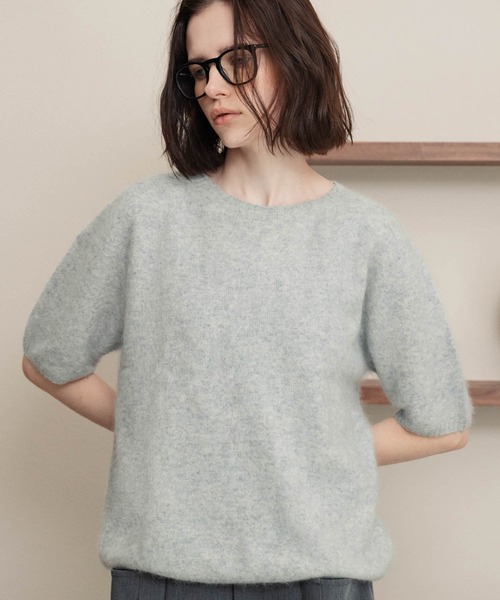 ELFRANK（エルフランク）の「【2026AW】【極上天然素材100% / シルク＆カシミヤ混ウール】五分袖ニットプルオーバー（ニット/セーター・レディース・ピンク/ライトグレー/ブルー/ブラウン/グレー/オフホワイト・FREE）」の18枚目の写真