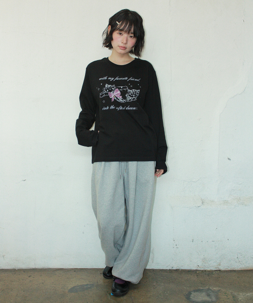 RONRON(ロンロン)の「SOFTEST DREAM CAT LONG SLEEVE BLACK(Tシャツ/カットソー・レディース・その他・FREE)」の3枚目の写真