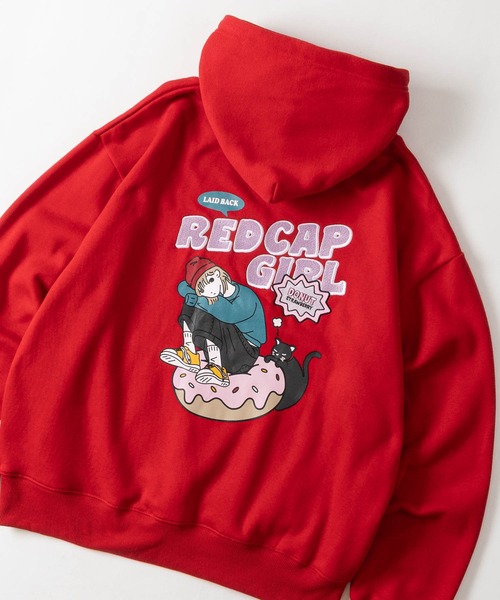 Red Cap Girl（レッドキャプガール）の「【a-r】〔RedCapGirl/レッドキャップガール〕バック刺繍 プルパーカー ユニセックス/メンズ/レディース（パーカー・メンズ・レッド/ダークグリーン/ホワイト/ブラック/ブルー・MEDIUM/LARGE）」の5枚目の写真