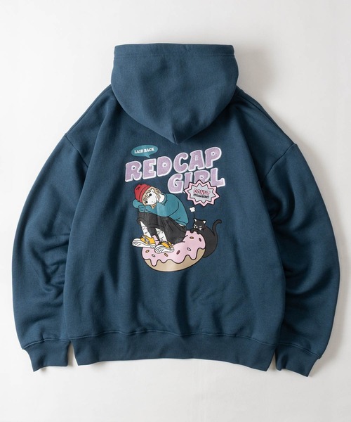 Red Cap Girl（レッドキャプガール）の「【a-r】〔RedCapGirl/レッドキャップガール〕バック刺繍 プルパーカー ユニセックス/メンズ/レディース（パーカー・メンズ・レッド/ダークグリーン/ホワイト/ブラック/ブルー・MEDIUM/LARGE）」の22枚目の写真