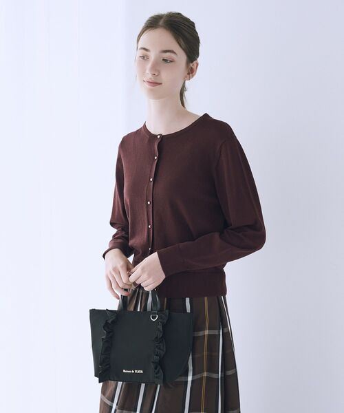 Maison de FLEUR(メゾンドフルール)の「撥水加工フロントフリル3ルームトートPetit(トートバッグ・レディース・ブラック・FREE)」の1枚目の写真