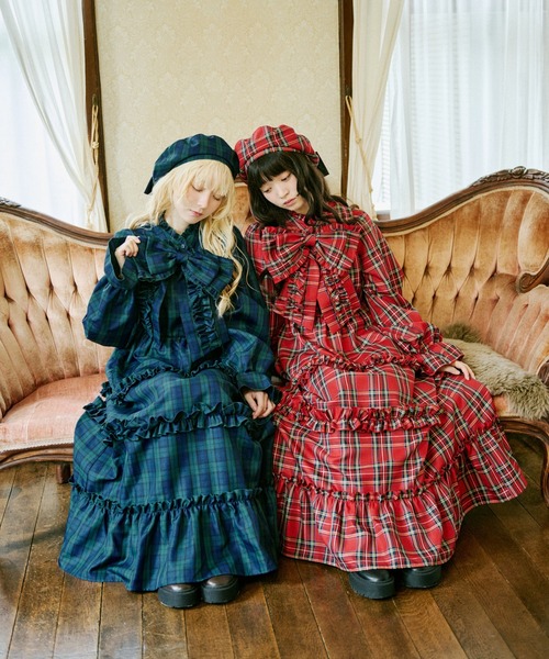 kutir(クティール)の「【クティールとレトロ】【セットアップ着用可能】2WAYフリルリボンSETチェックワンピース(ワンピース・レディース・イエロー/レッド/ブルー/ブラウン/ブラック/グリーン・SMALL/MEDIUM)」の8枚目の写真