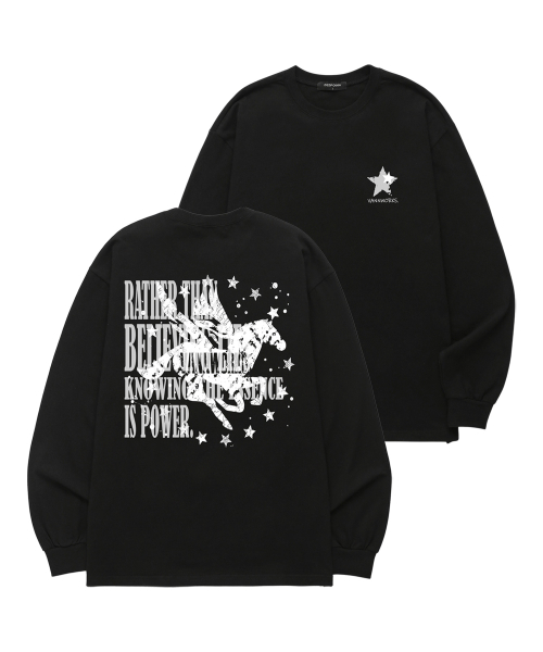 VANNWORKS(バンワークス)の「2STAR HORSE ロングスリーブ (VLS0230) ブラック(Tシャツ/カットソー・レディース・その他・SMALL/MEDIUM/LARGE/X-LARGE/XX-LARGE)」の1枚目の写真